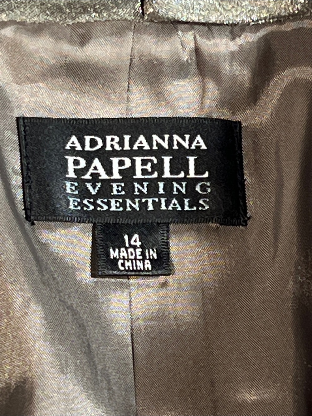 Adrianna Papell Metallic Silver Ruffle Collar Blazer - Picture 5 of 9